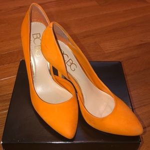 BCBG Tangerine Suede D’orsay Pumps